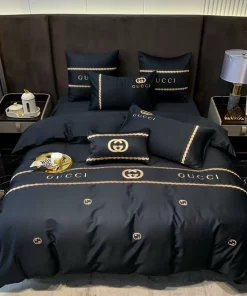 Gucci Black Premium Luxury Brand Bedding Set