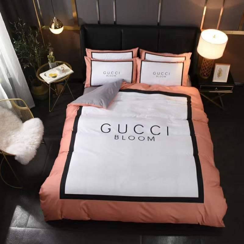 Gucci Bloom Fashion Logo Luxury Brand Bedding Set