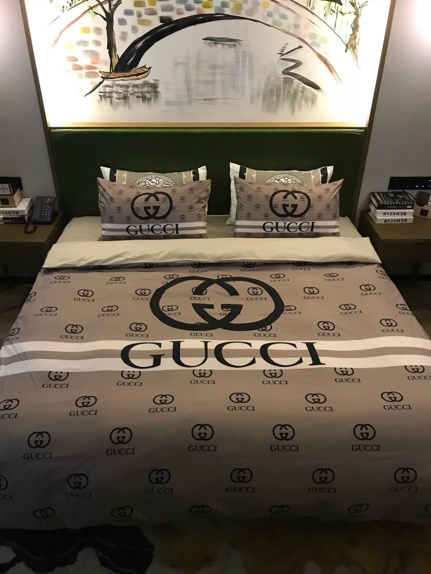 Gucci Brown Luxury Brand Bedding Set