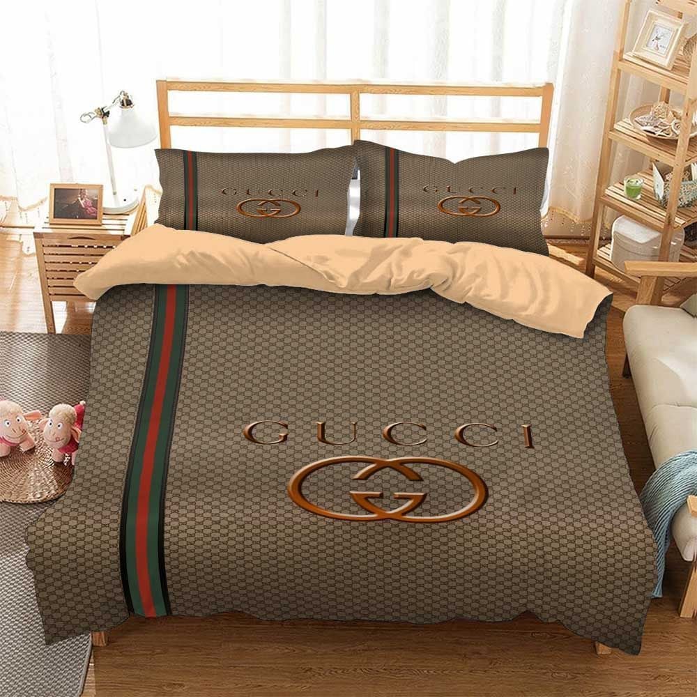 Gucci Golden Fashion Luxury Brand Bedding Set