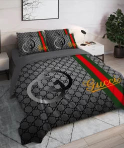 Gucci Grey Luxury Brand High End Premium Bedding Set