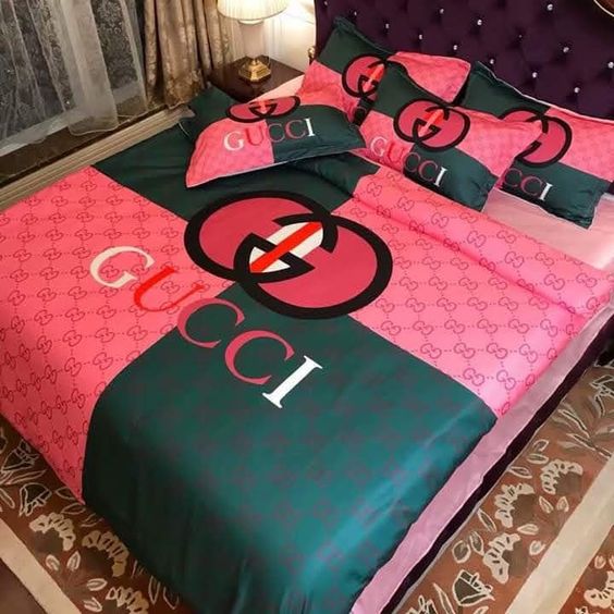 Gucci Logo Luxury Brand Bedding Set