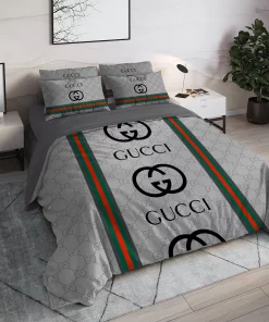 Gucci Logo Luxury Brand High End Premium Bedding Set