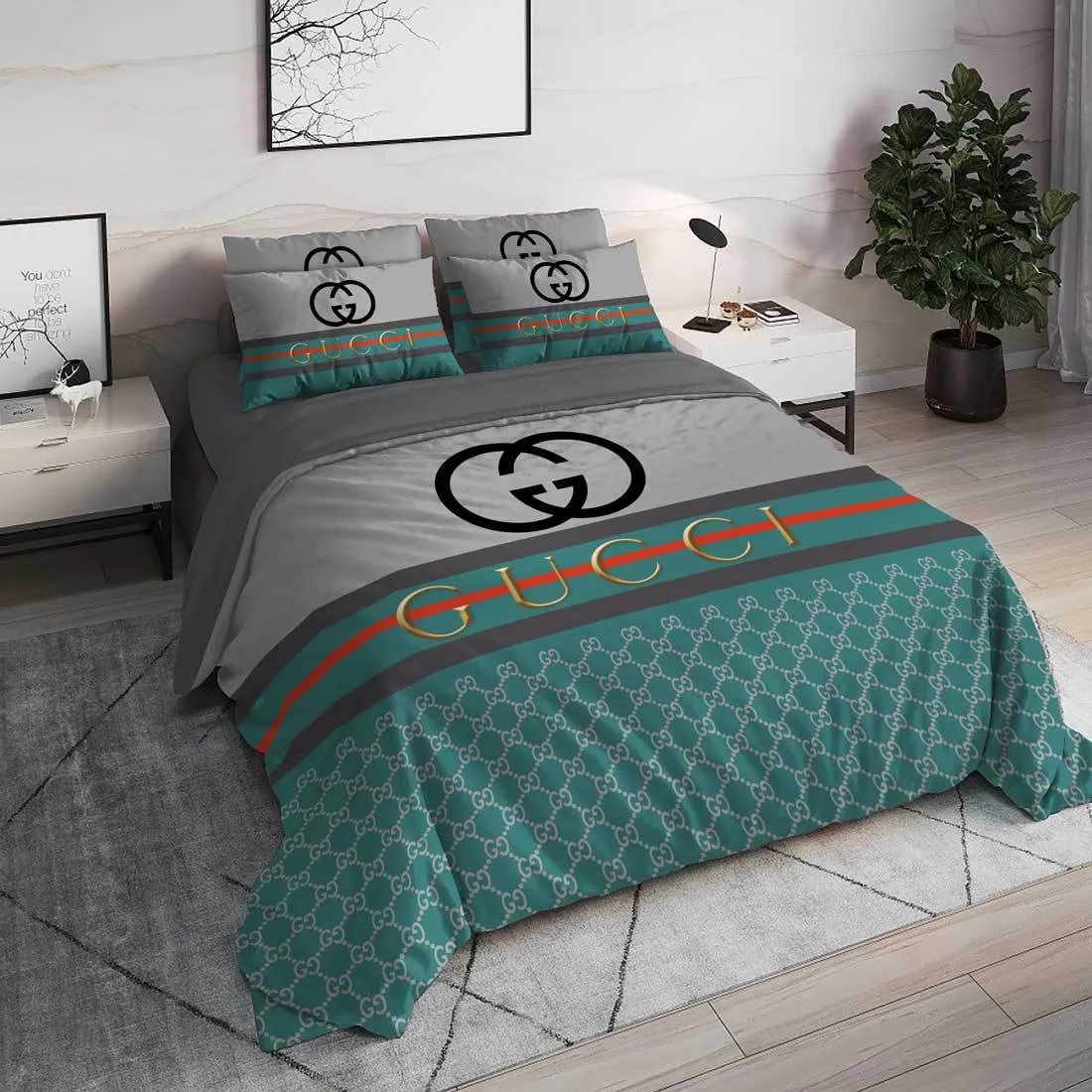 Gucci Luxury Brand High End Premium Bedding Set