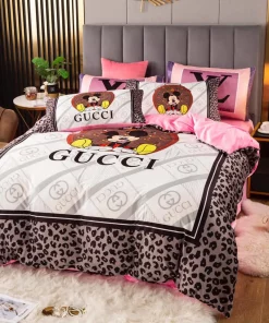 Gucci Mickey Mouse Luxury Brand Premium Bedding Set