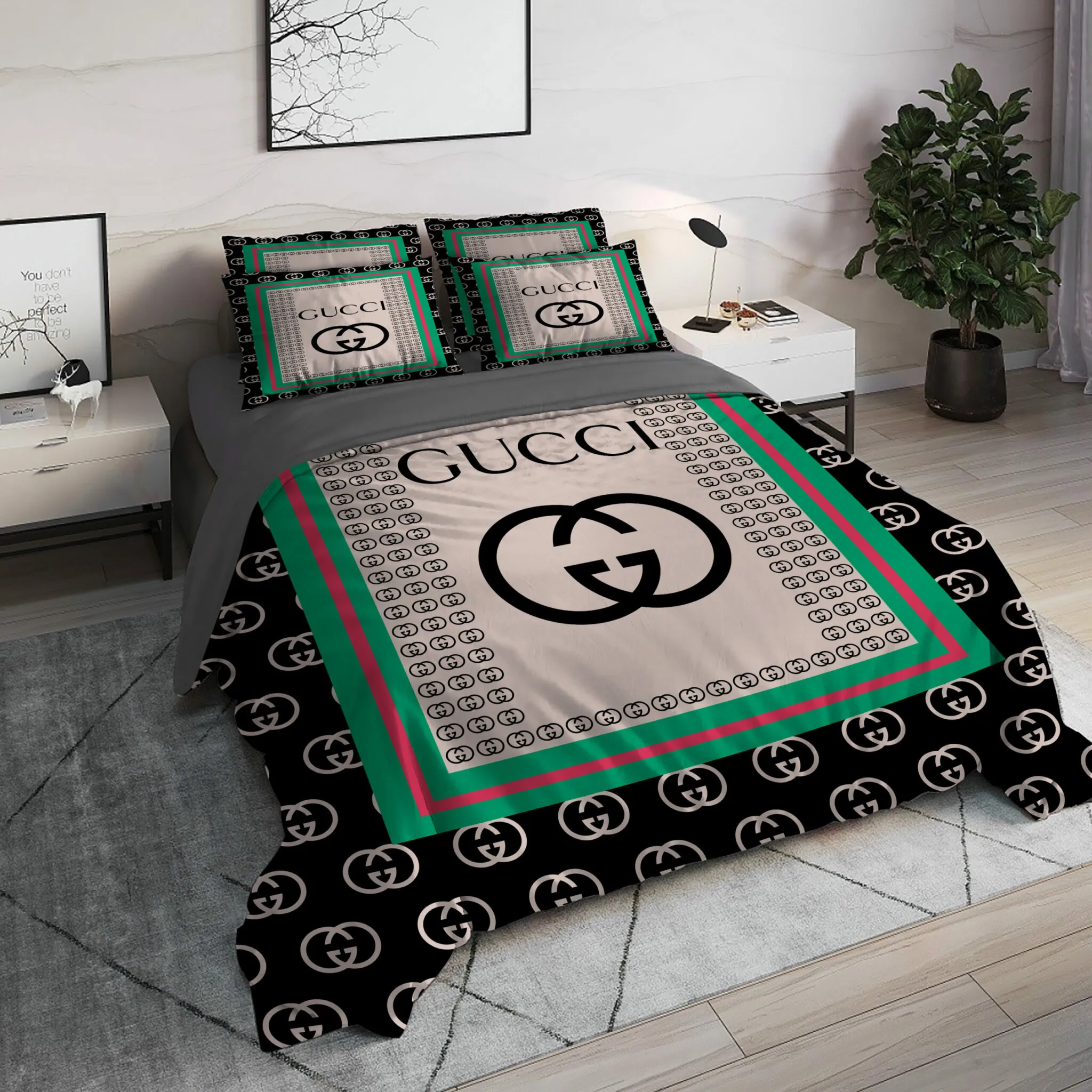 Gucci New Luxury Brand High End Premium Bedding Set