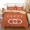 Gucci Orange Fashion Luxury Brand Bedding Set