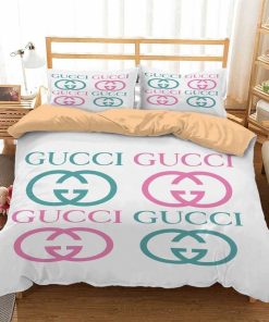 Gucci White Color Fashion Luxury Brand Bedding Set