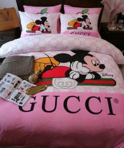 Gucci mickey mouse disney luxury brand bedding set