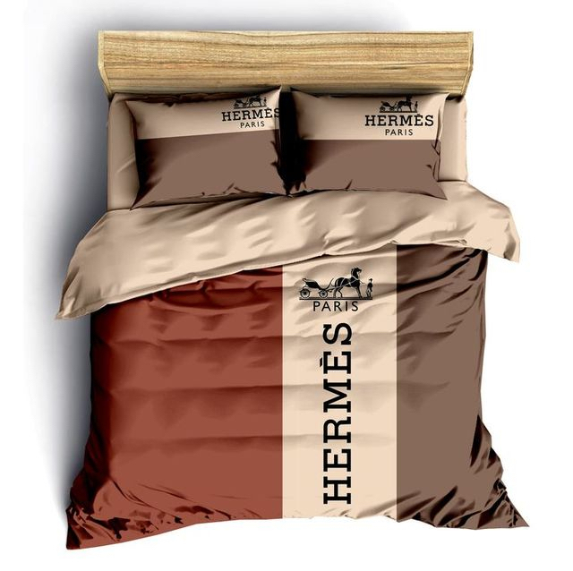 Hermes Brown Luxury Brand Fashion Bedding Set