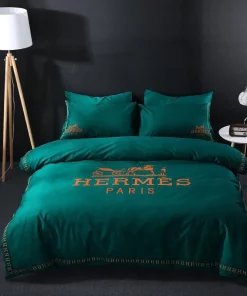 Hermes Dark Green Luxury Brand Premium Bedding Set