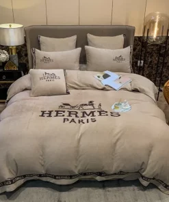 Hermes Light Brown Luxury Brand Premium Bedding Set