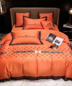 Hermes Orange Luxury Brand Bedding Set