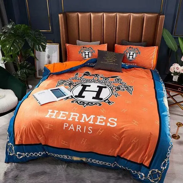 Hermes Orange New Luxury Brand Bedding Set