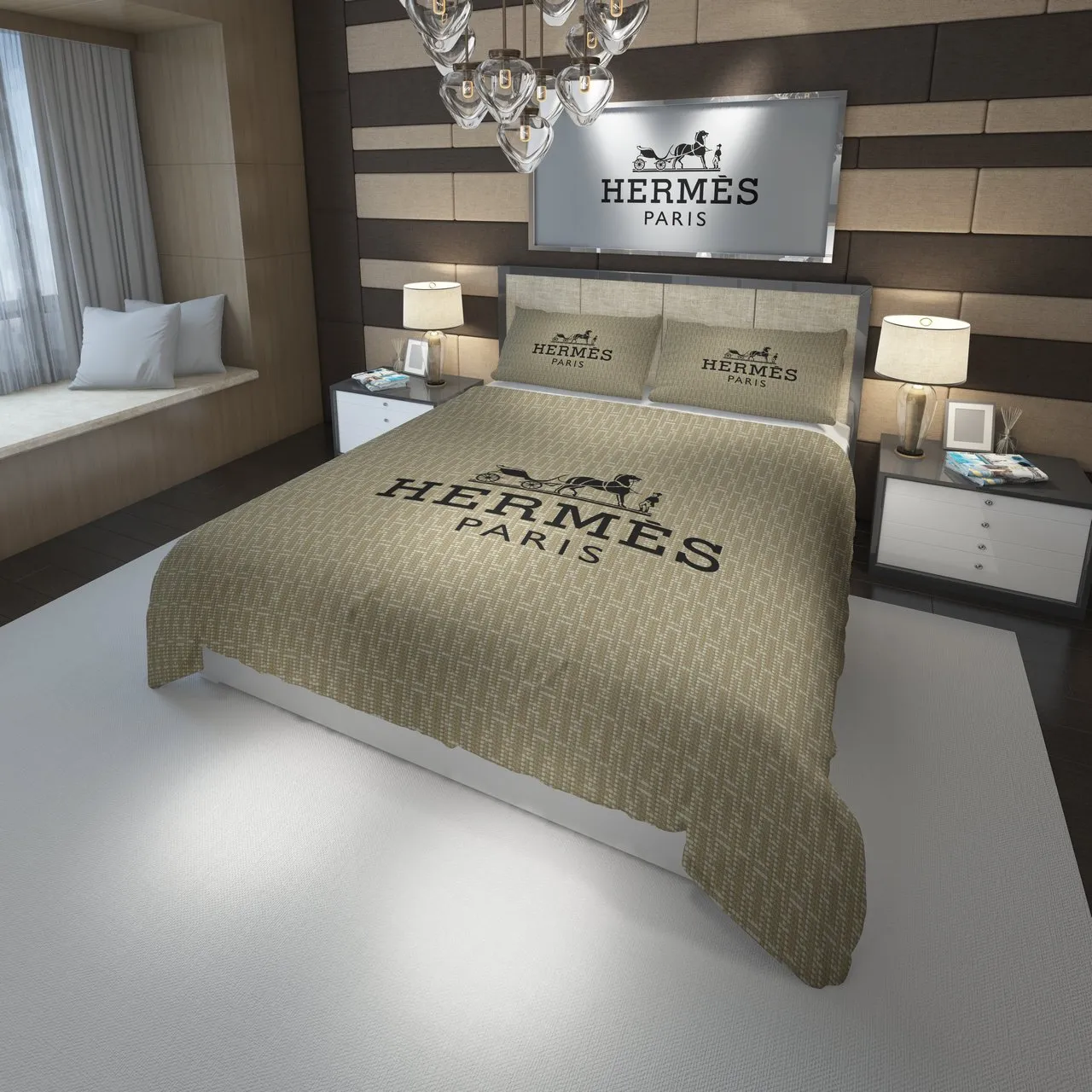 Hermes Paris Fashion Luxury Brand Premium Bedding Set