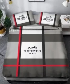 Hermes Paris Grey Luxury Brand Premium Bedding Set