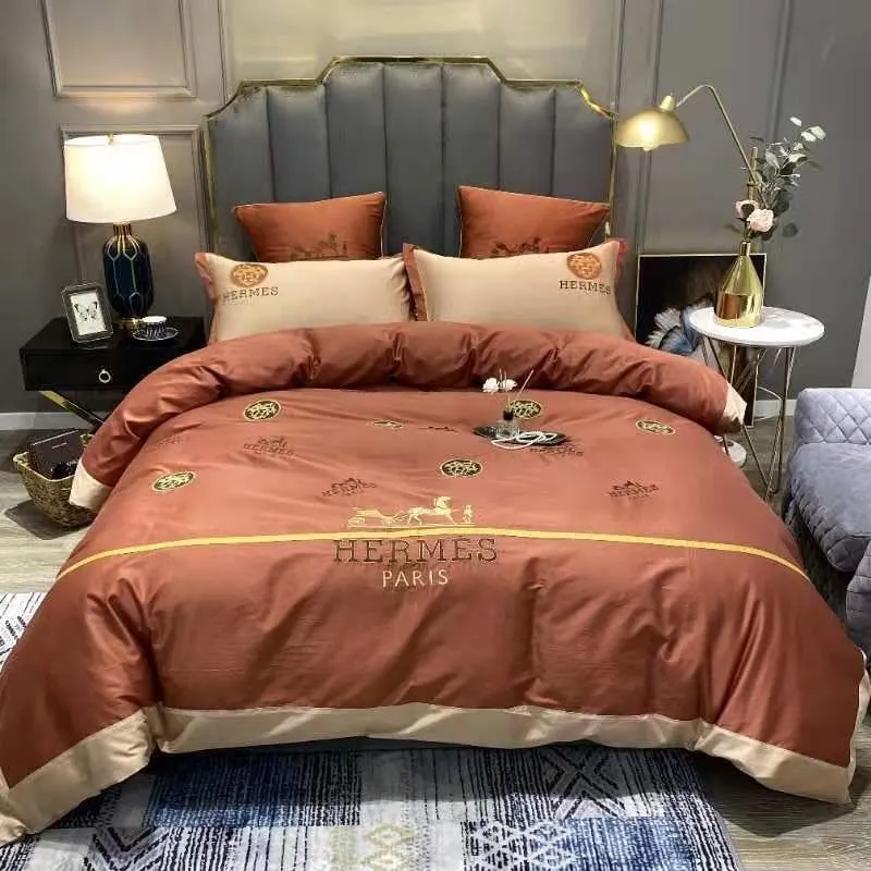 Hermes Pinky Luxury Brand High-End Bedding Set