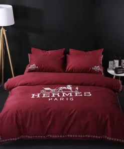 Hermes Red Luxury Brand Premium Bedding Set