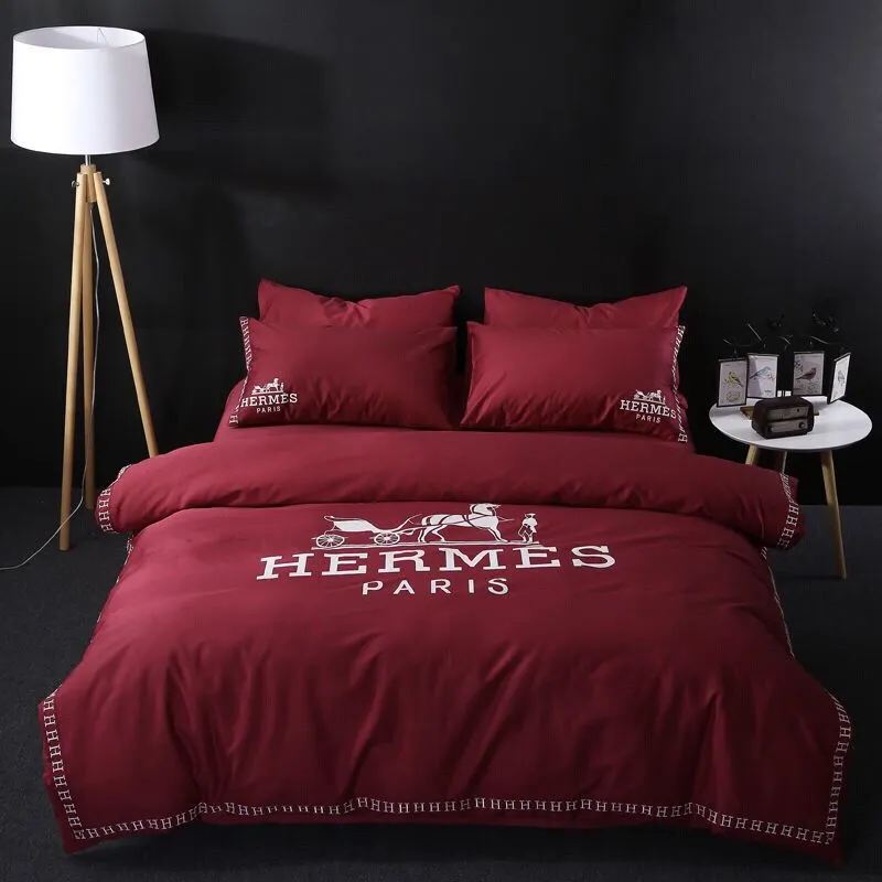 Hermes Red Luxury Brand Premium Bedding Set