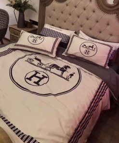 Hermes White Luxury Brand Bedding Set