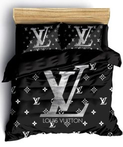 Louis Vuitton Black Luxury Brand Bedding Set