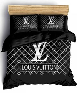 Louis Vuitton Black Luxury Brand Fashion Premium Bedding Set