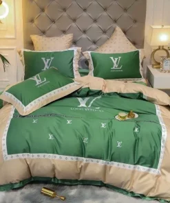 Louis Vuitton Light Green Luxury Brand Premium Bedding Set