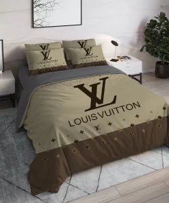 Louis Vuitton Light Grey Luxury Brand High End Premium Bedding Set