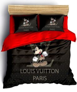 Louis Vuitton Mickey Mouse Luxury Brand Fashion Bedding Set