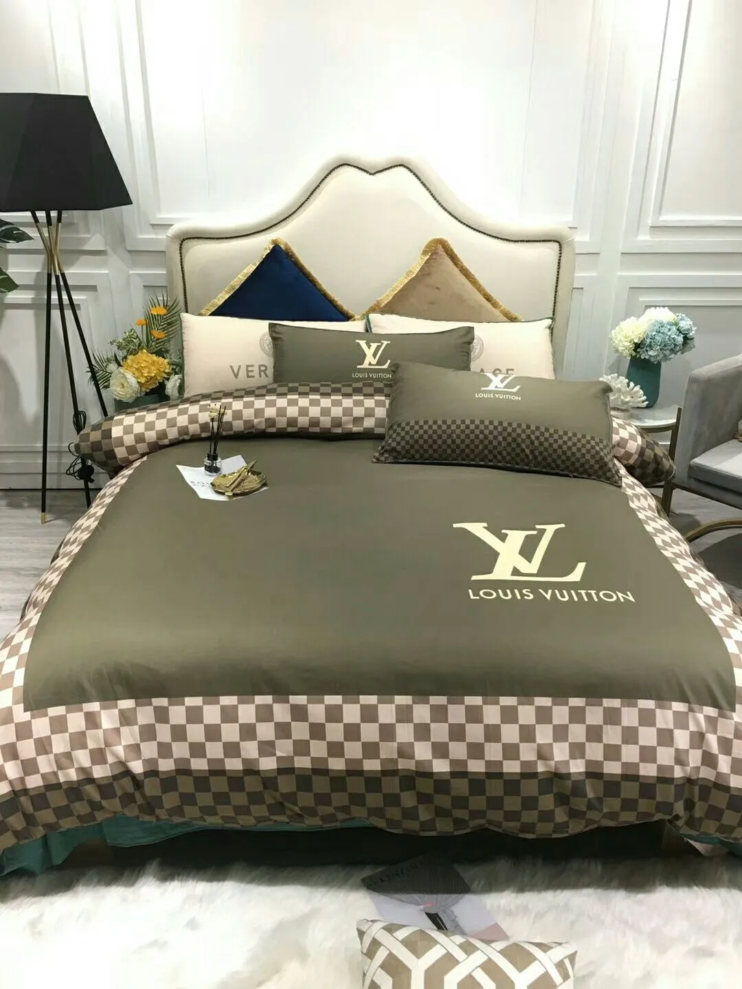 Louis Vuitton Olive Luxury Brand Premium Bedding Set