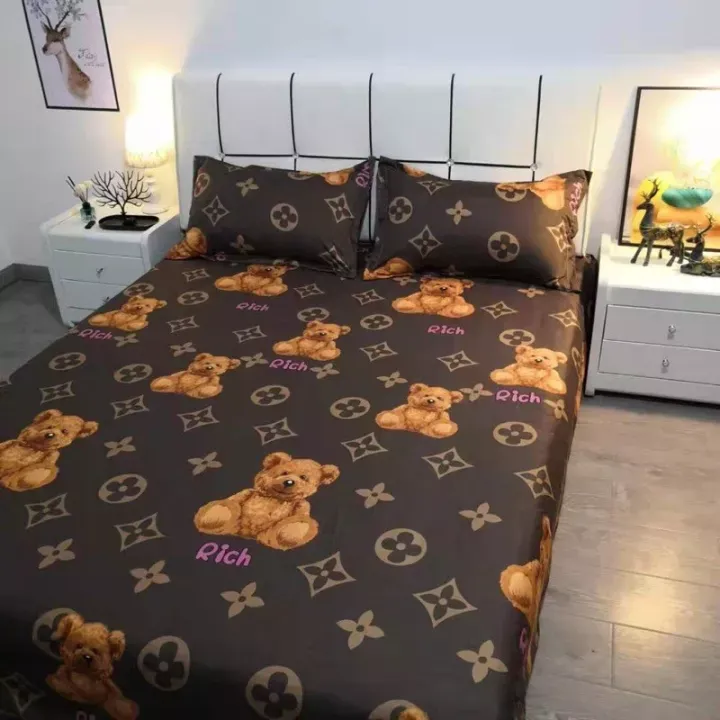 Louis Vuitton Rich Bear Brown Luxury Brand Bedding Set