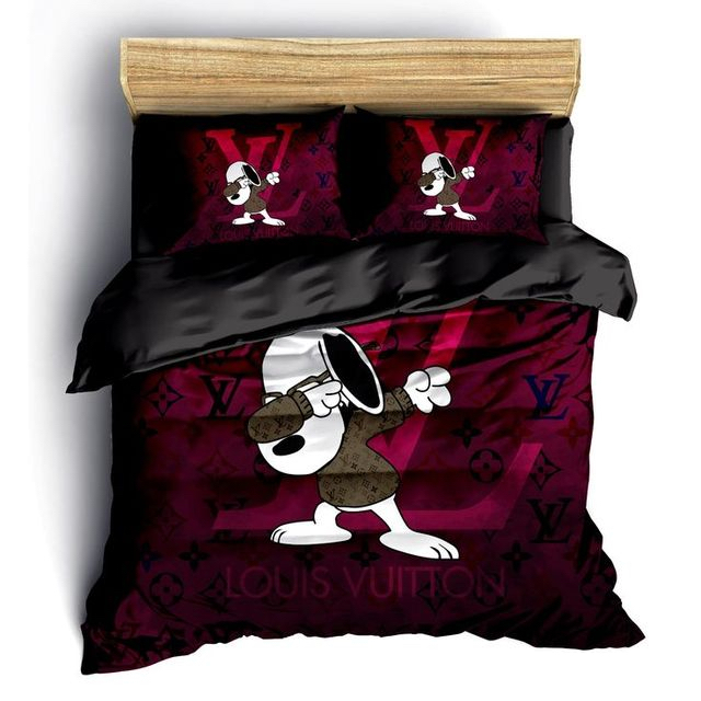 Louis Vuitton Snoopy Luxury Brand Fashion Bedding Set