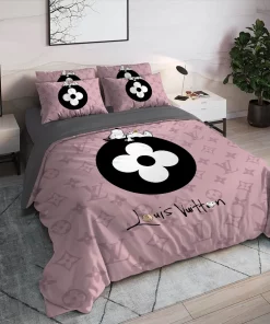 Louis Vuitton Snoopy Pinky Luxury Brand High End Premium Bedding Set