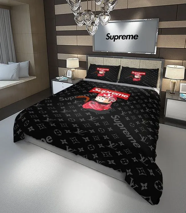 Louis Vuitton Supreme Dragon Ball Luxury Brand High-End Bedding Set