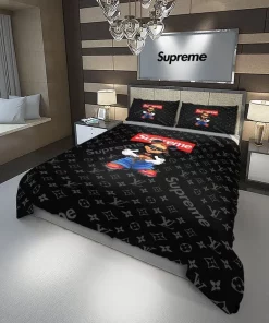 Louis Vuitton Supreme Hip Hop Mikcey Luxury Brand High-End Bedding Set