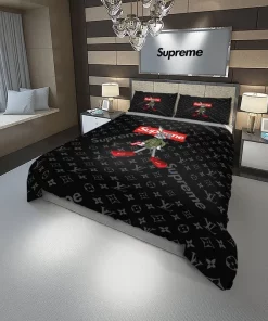 Louis Vuitton Supreme Rabbit Black Luxury Brand Bedding Set