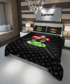 Louis Vuitton Supreme Rick And Morty Luxury Brand High-End Bedding Set