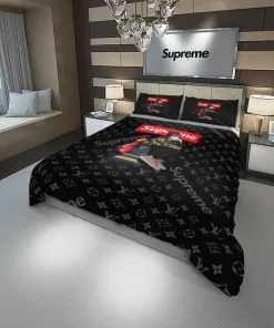 Louis Vuitton Supreme Street Lady Black Luxury Brand Bedding Set