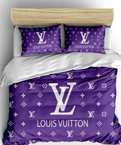 Louis Vuitton Violet Luxury Brand Fashion Bedding Set