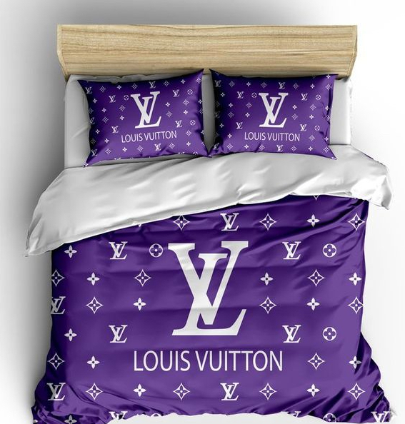 Louis Vuitton Violet Luxury Brand Fashion Bedding Set