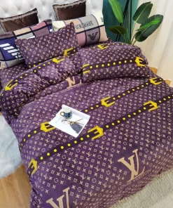 Louis Vuitton Violet Luxury Brand Premium Bedding Set