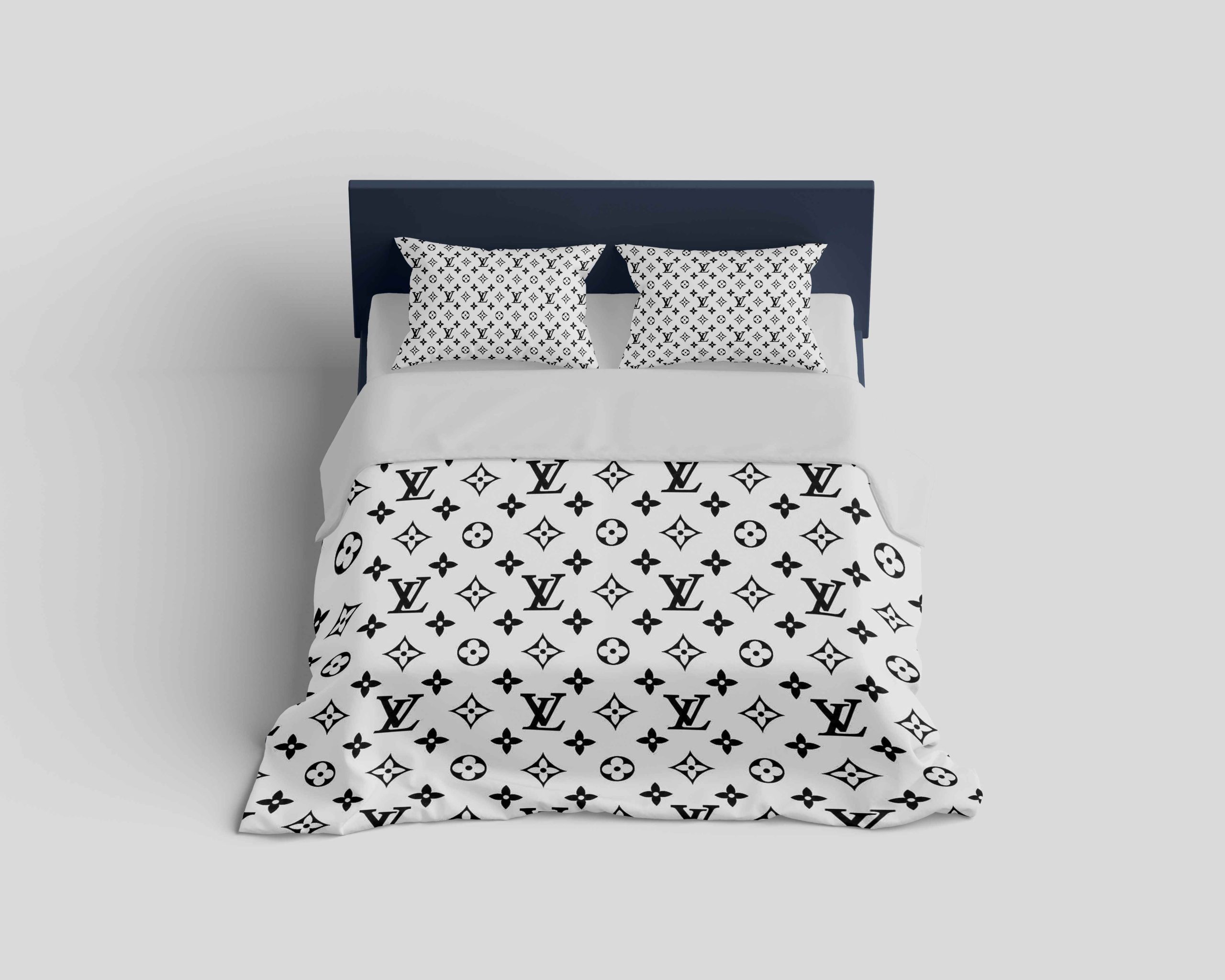 Louis Vuitton White Fashion Luxury Brand Premium Bedding Set