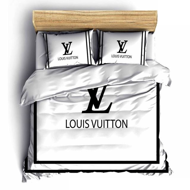 Louis Vuitton White Luxury Brand Fashion Bedding Set