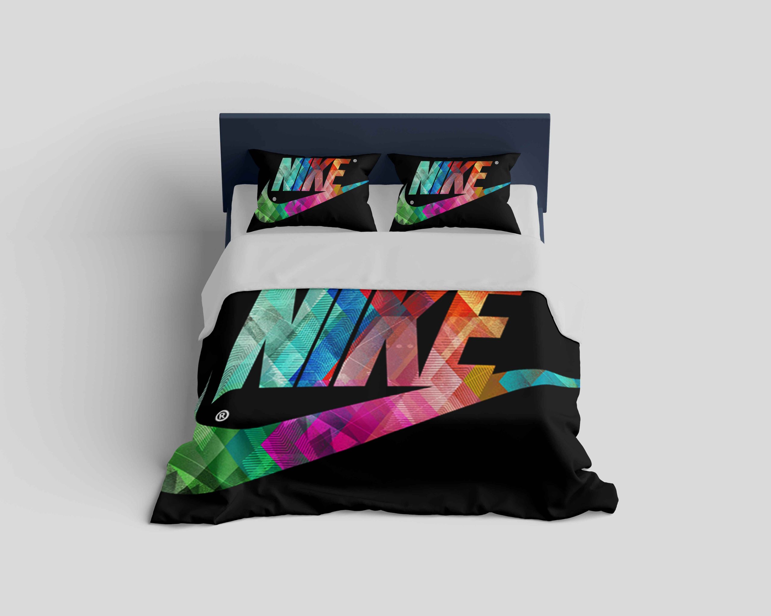 Nike Colorful Fashion Logo Luxury Brand Bedding Set