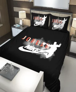 Nike Jordan Black Fashion Luxury Brand Premium Bedding Set