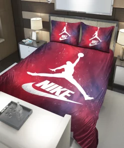 Nike Jordan Red Fashion Luxury Brand Premium Bedding Set