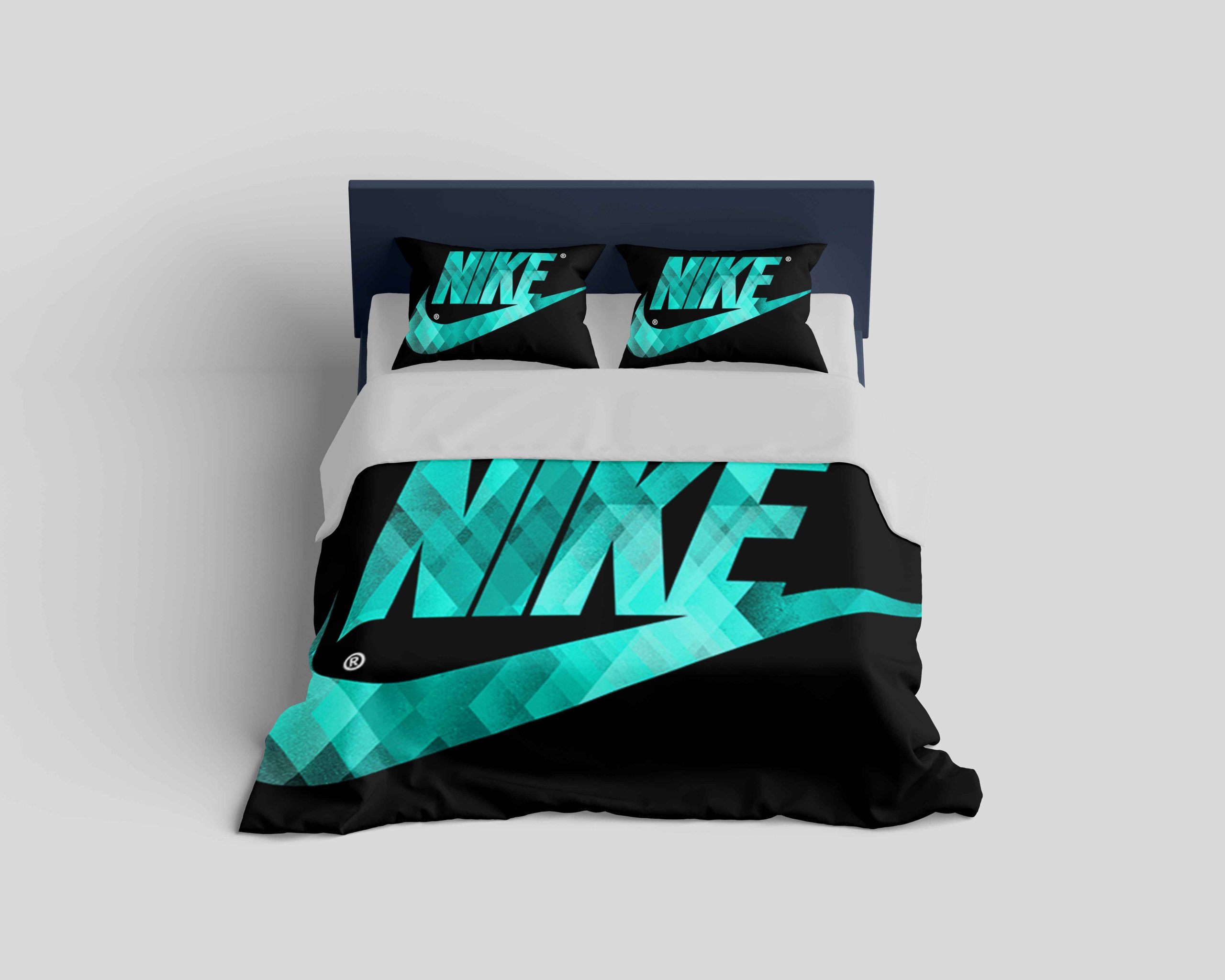 Nike Turquoise Fashion Logo Luxury Brand Bedding Set