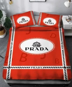 Prada Orange Luxury Brand Premium Bedding Set