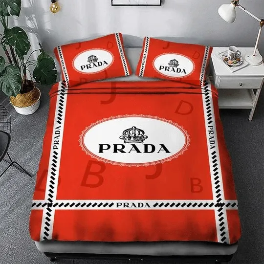 Prada Orange Luxury Brand Premium Bedding Set