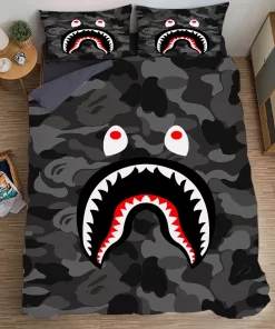 Supreme Bape Black Luxury Brand Bedding Set